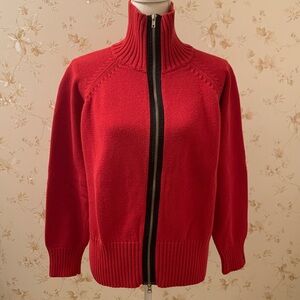 Tommy Hilfiger Vibrant Red Knit Cardigan Sweater 2X